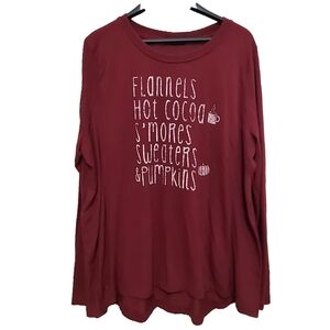 Women's Maroon Long Sleeve Top